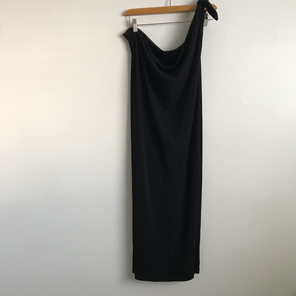 MIRACLESUIT BLACK DRESS ONE SHOULDER CONVERTIBLE SWIM COVER WOMEN OS